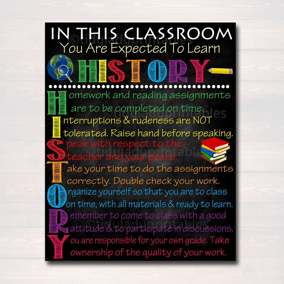HISTORY Acronym Classroom Poster